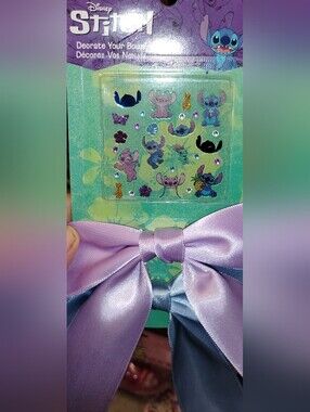 Kids' Lilo & Stitch Lavender and Light Blue Hair Bows with Stickers